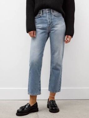 Acne Light Blue Mece Straight Leg 90s 501 Cotton Denim Jeans